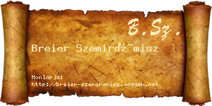 Breier Szemirámisz névjegykártya